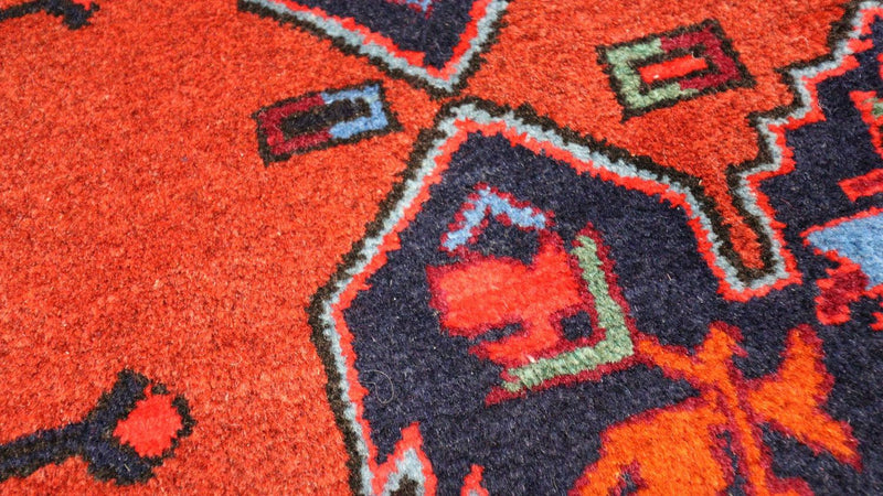 Alfombra oriental - 207 x 121 cm - rojo oscuro