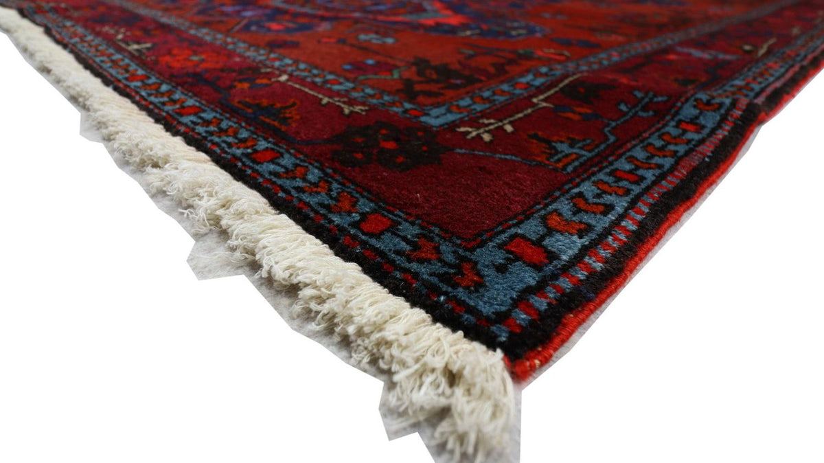 Alfombra oriental - 207 x 121 cm - rojo oscuro
