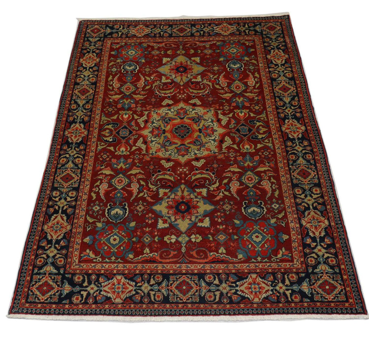 Alfombra oriental - 205 x 139 cm - rojo oscuro