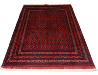 Alfombra afgana - 195 x 151 cm - rojo oscuro