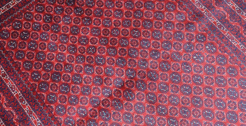 Alfombra afgana - 195 x 151 cm - rojo oscuro