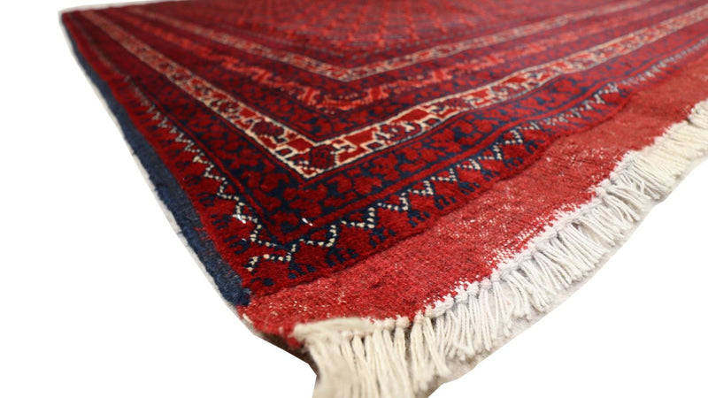 Alfombra afgana - 195 x 151 cm - rojo oscuro