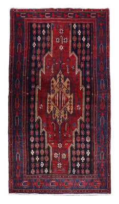 Alfombra Gabbeh - Loribaft Persa - 243 x 133 cm - rojo
