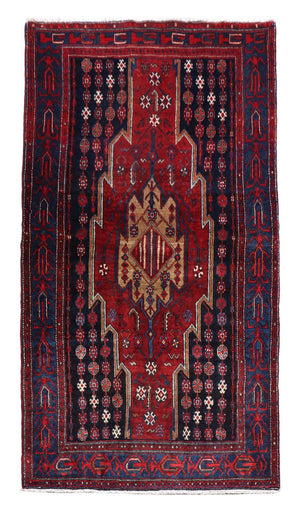 Alfombra Gabbeh - Loribaft Persa - 243 x 133 cm - rojo