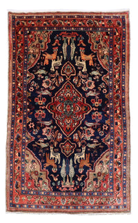 Alfombra de pasillo Alfombra persa - Nómada - 237 x 127 cm - azul oscuro