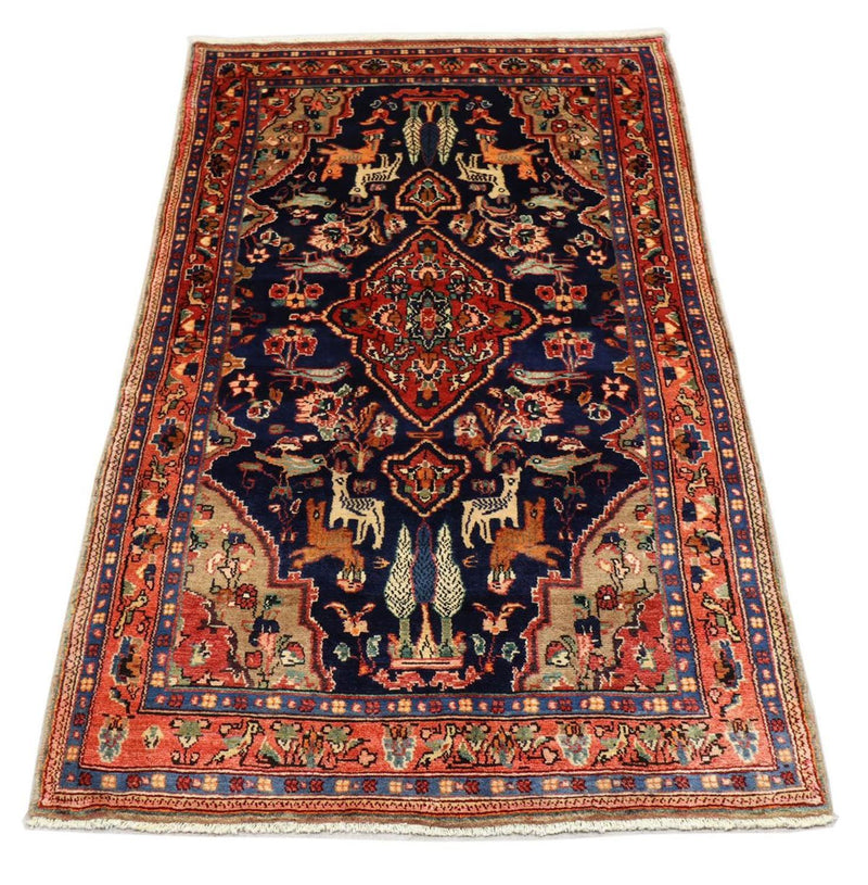 Alfombra de pasillo Alfombra persa - Nómada - 237 x 127 cm - azul oscuro