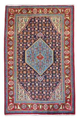 Alfombra persa - Nómada - 203 x 137 cm - azul oscuro