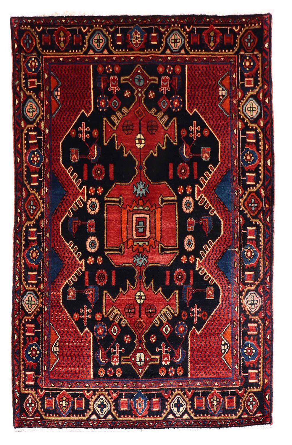 Alfombra persa - Nómada - 202 x 138 cm - negro