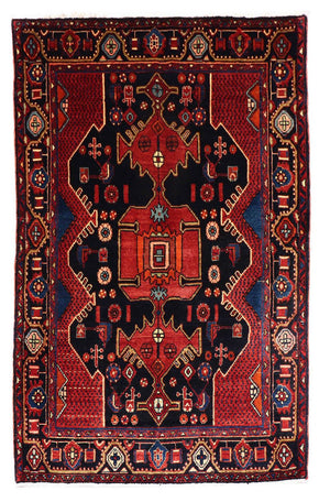 Alfombra persa - Nómada - 202 x 138 cm - negro