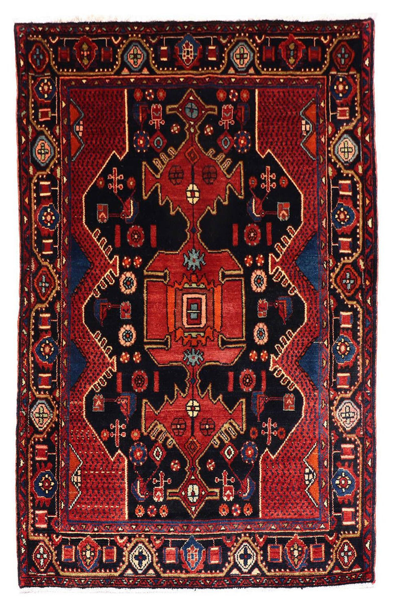 Alfombra persa - Nómada - 202 x 138 cm - negro