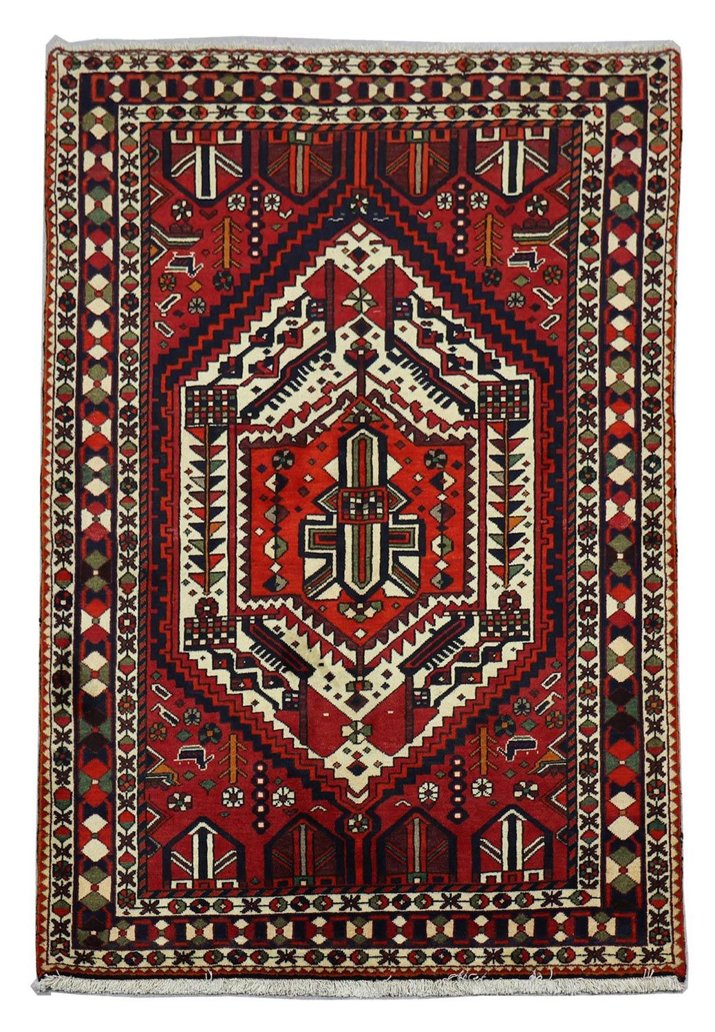 Alfombra persa - Nómada - 210 x 149 cm - rojo