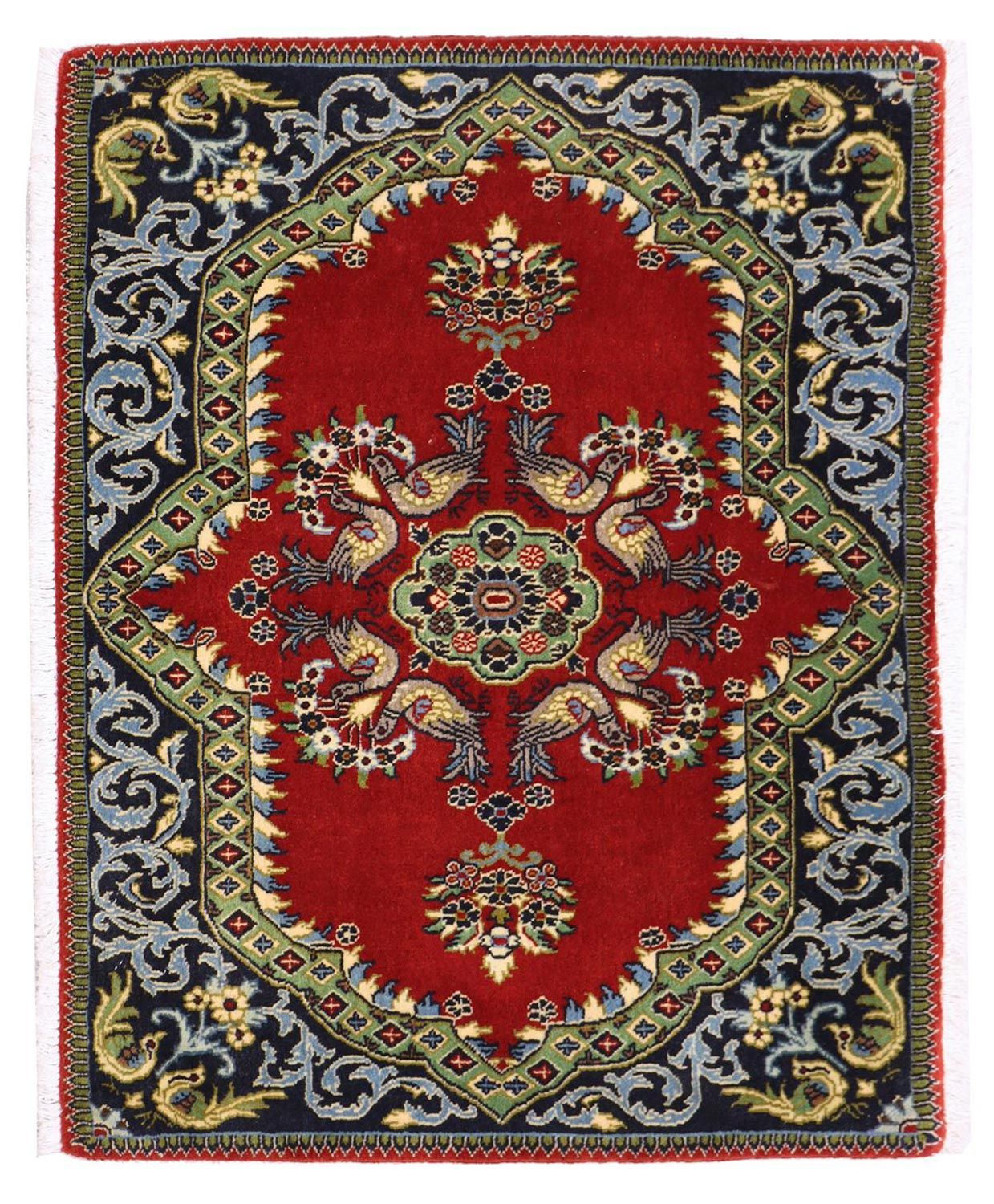 Alfombra persa - Keshan - 97 x 73 cm - rojo