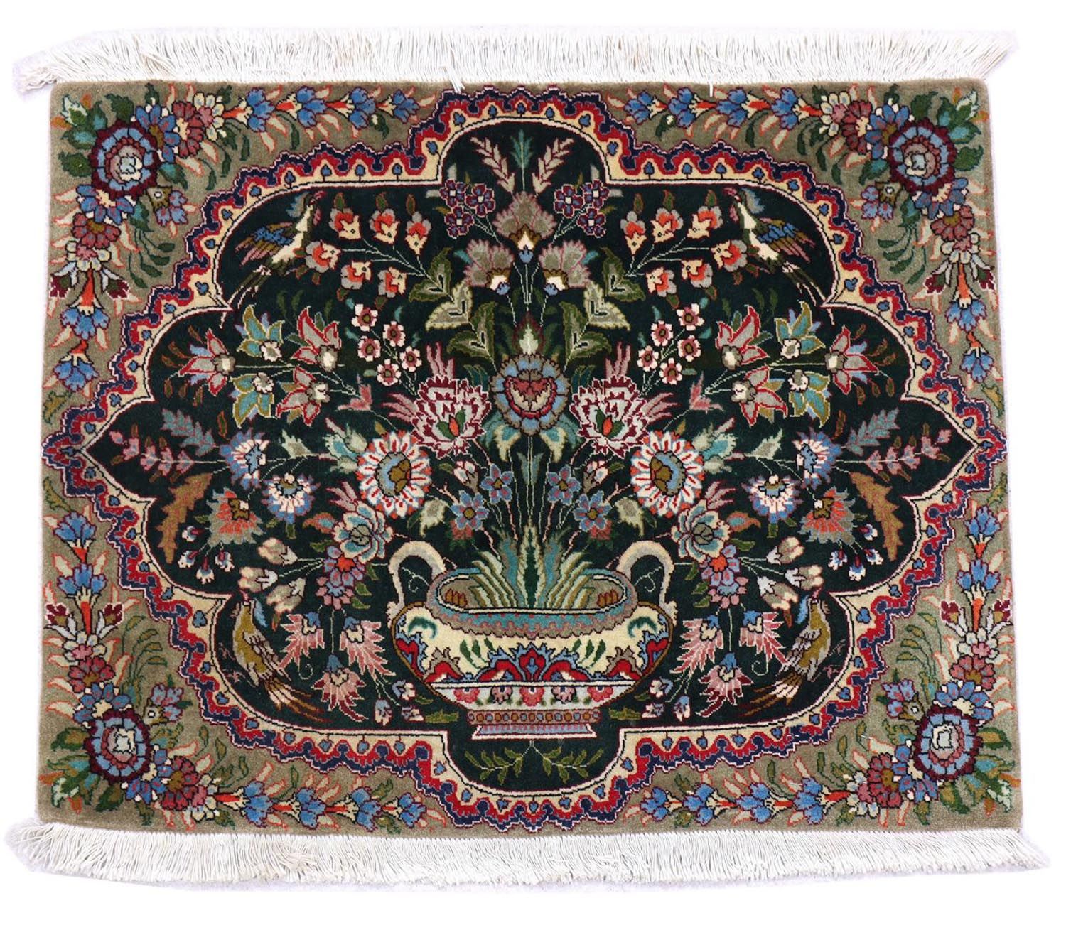 Alfombra persa - Tabriz - 92 x 68 cm - azul oscuro