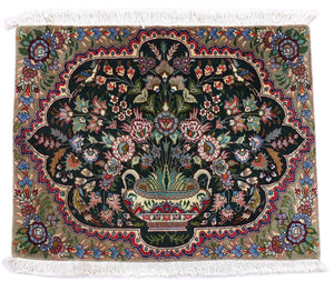 Alfombra persa - Tabriz - 92 x 68 cm - azul oscuro