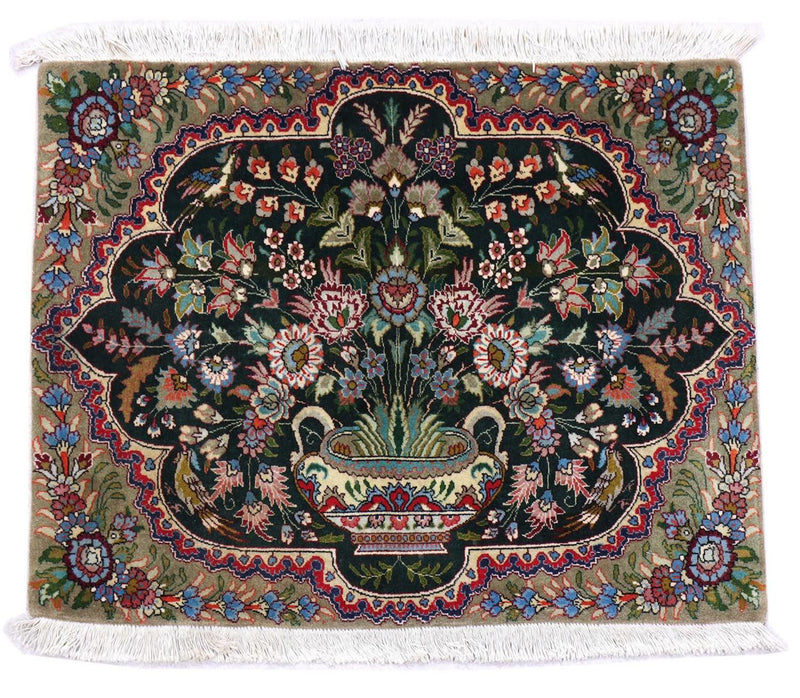 Alfombra persa - Tabriz - 92 x 68 cm - azul oscuro