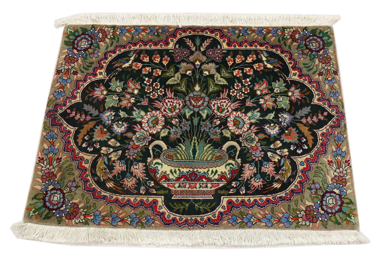 Alfombra persa - Tabriz - 92 x 68 cm - azul oscuro