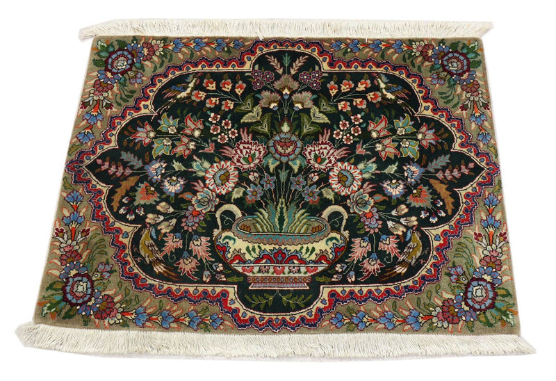 Alfombra persa - Tabriz - 92 x 68 cm - azul oscuro