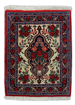 Alfombra persa - Bidjar - 67 x 55 cm - rojo