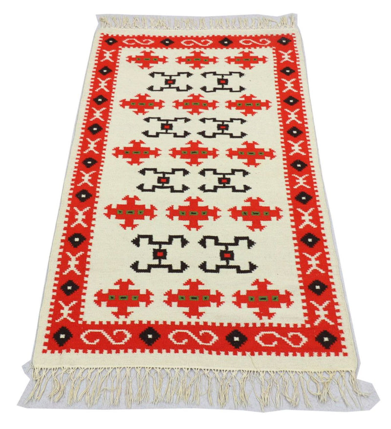 Alfombra Kelim - Tendencia - 160 x 100 cm - beige