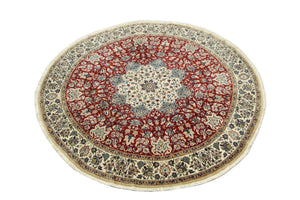 Alfombra Persa - Nain - Real redondo  - 191 x 191 cm - rojo