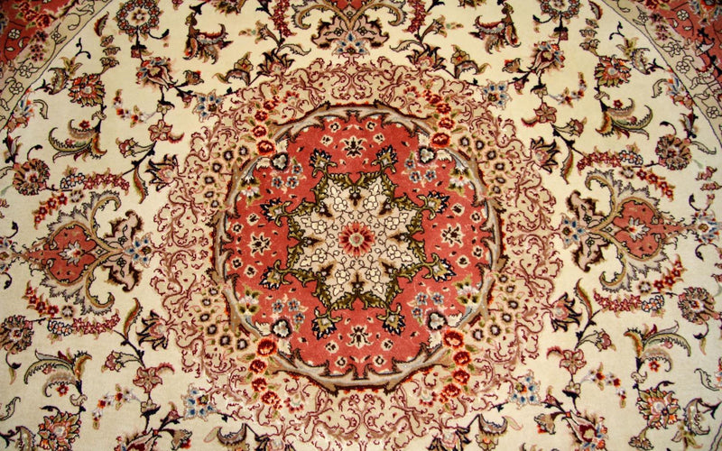 Alfombra Persa - Tabriz - Real redondo  - 230 x 230 cm - beige
