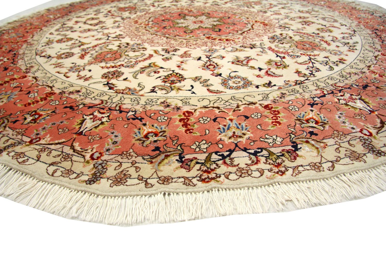 Alfombra Persa - Tabriz - Real redondo  - 230 x 230 cm - beige