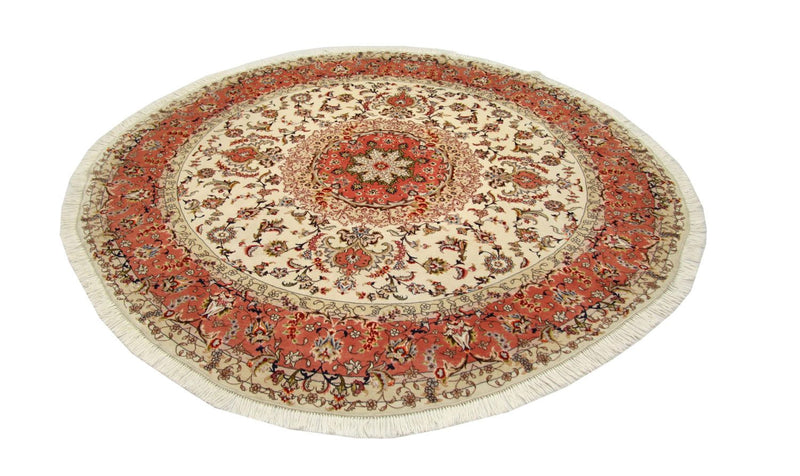 Alfombra Persa - Tabriz - Real redondo  - 230 x 230 cm - beige
