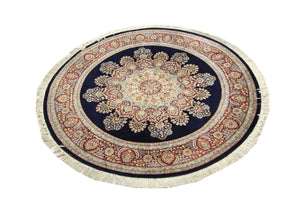 Alfombra china redondo  - 184 x 184 cm - azul