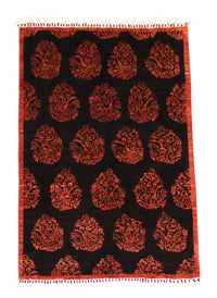 Alfombra afgana - 180 x 127 cm - rojo oscuro