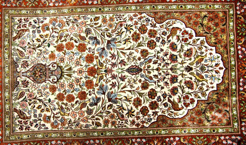 Alfombra de seda - Hereke seda - Prima - 128 x 80 cm - beige