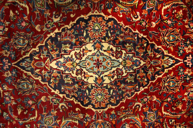Alfombra persa - Keshan - 313 x 198 cm - rojo