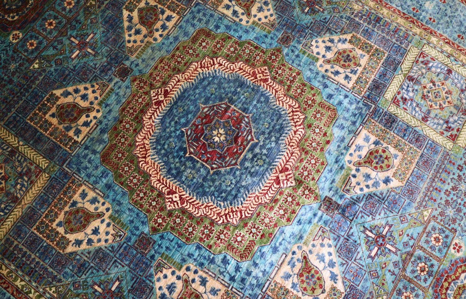 Alfombra Ziegler - 368 x 271 cm - turquesa