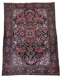 Alfombra persa - Nómada - 205 x 142 cm - azul oscuro