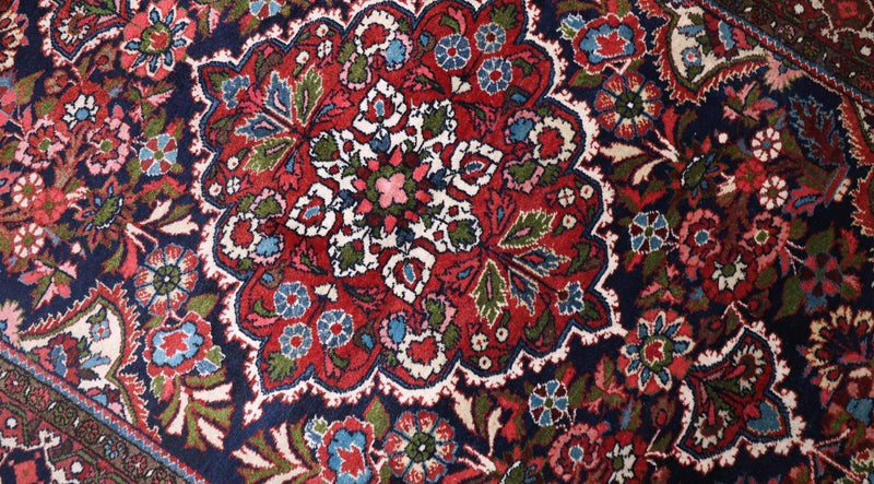 Alfombra persa - Nómada - 205 x 142 cm - azul oscuro