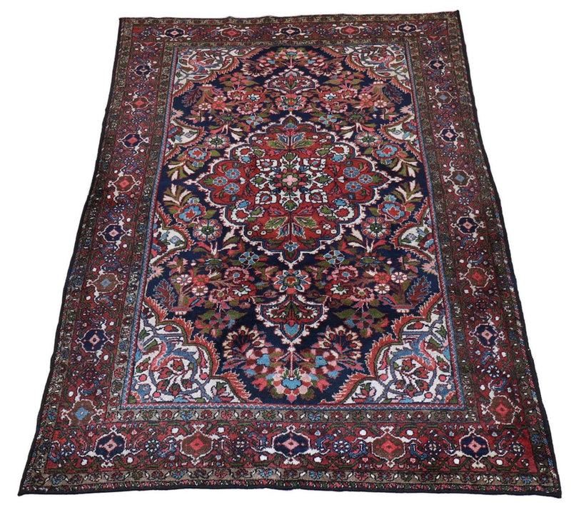Alfombra persa - Nómada - 205 x 142 cm - azul oscuro