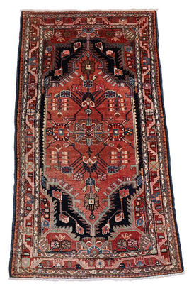 Alfombra persa - Nómada - 206 x 116 cm - azul oscuro