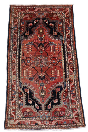 Alfombra persa - Nómada - 206 x 116 cm - azul oscuro