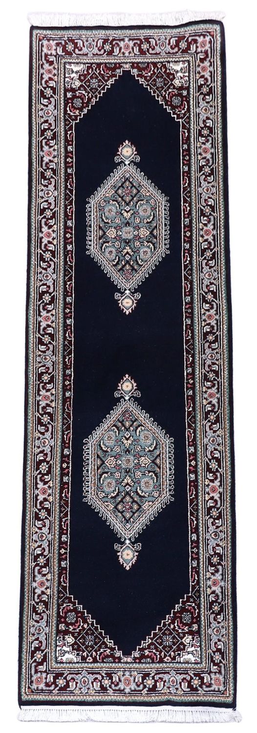 Alfombra de pasillo Alfombra persa - Bidjar - 253 x 79 cm - azul oscuro