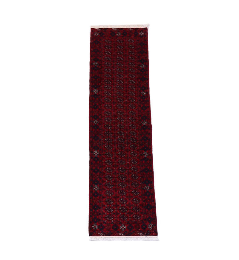 Alfombra de pasillo Alfombra afgana - 278 x 83 cm - rojo oscuro