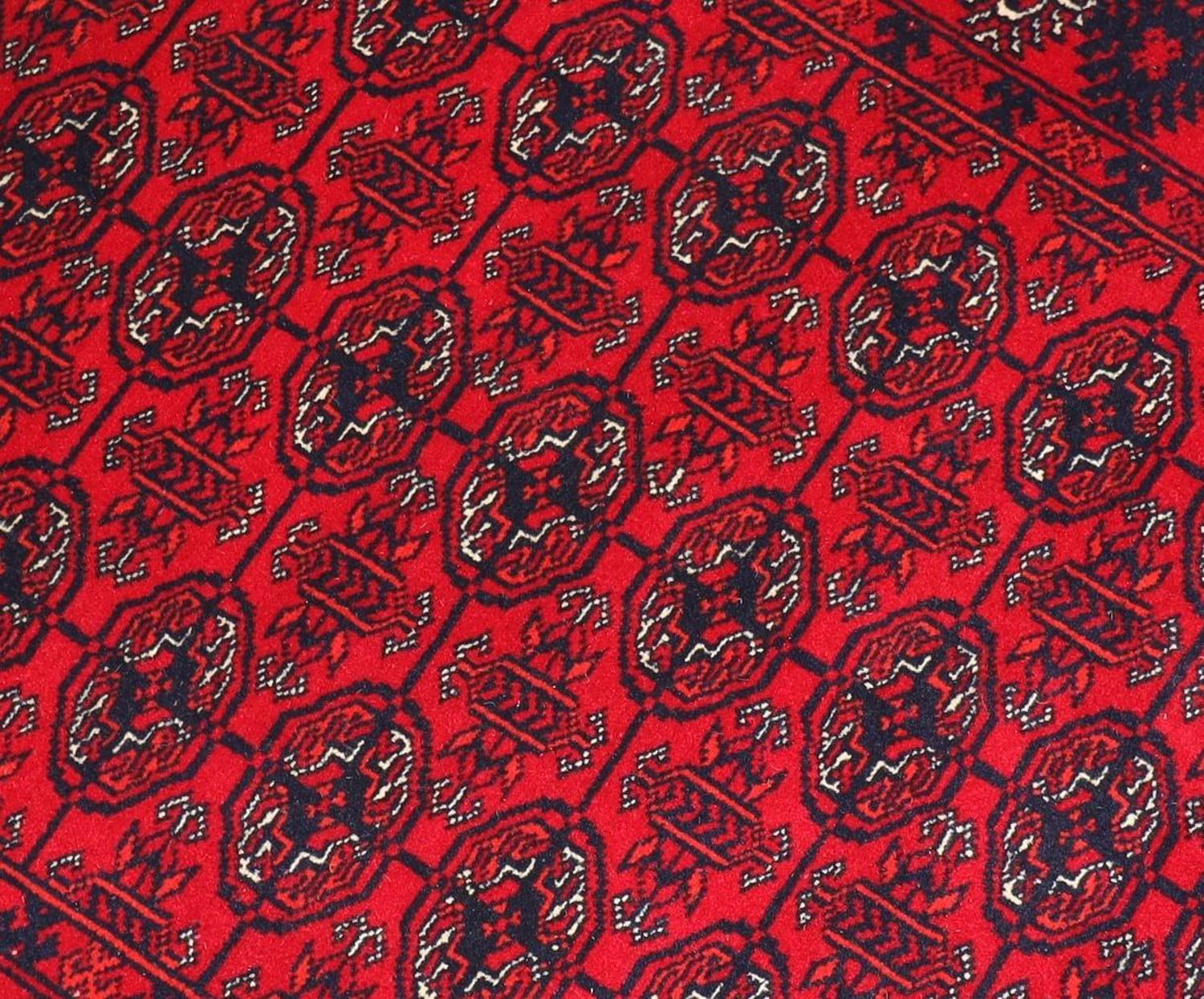 Alfombra de pasillo Alfombra afgana - 278 x 83 cm - rojo oscuro