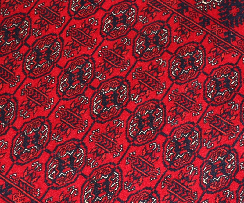 Alfombra de pasillo Alfombra afgana - 278 x 83 cm - rojo oscuro