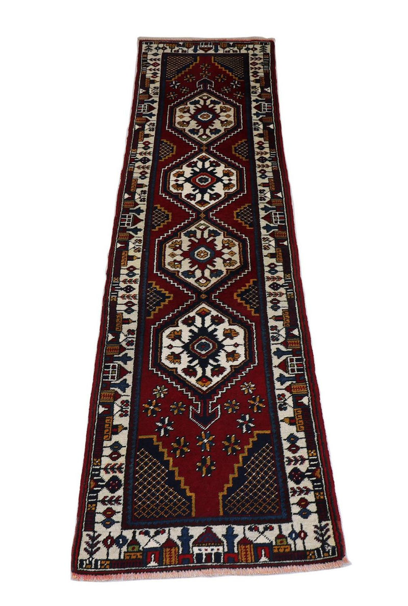 Alfombra de pasillo Alfombra Turkaman - 290 x 71 cm - rojo