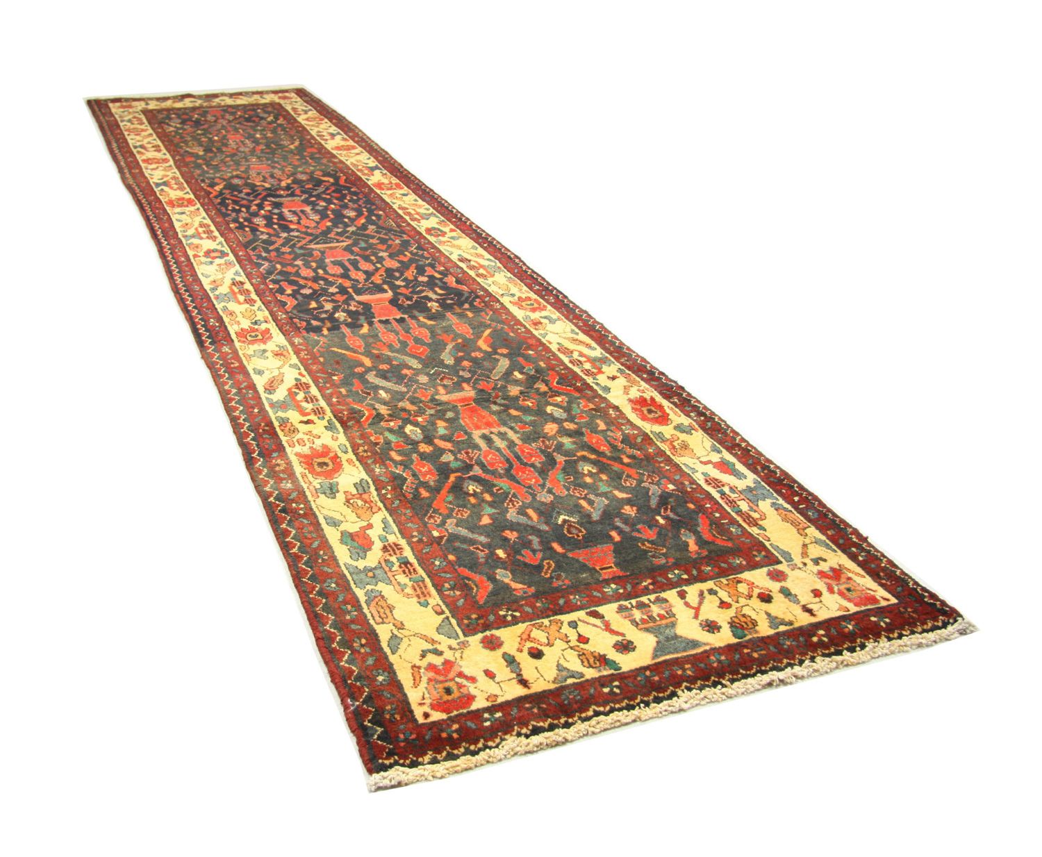 Alfombra de pasillo Alfombra persa - Nómada - 410 x 104 cm - azul