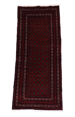 Alfombra de pasillo Alfombra afgana - 196 x 79 cm - rojo oscuro