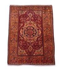 Alfombra de seda - Seda afgana - 154 x 115 cm - rojo