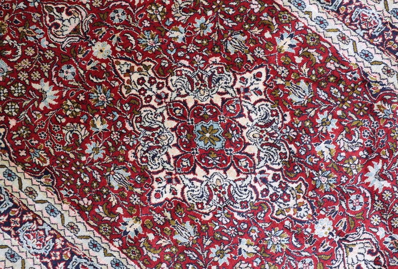 Alfombra de seda - Seda de Cachemira - 150 x 90 cm - rojo oscuro