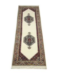 Alfombra de pasillo Alfombra persa - Bidjar - 263 x 77 cm - beige