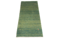 Alfombra de pasillo Alfombra Gabbeh - Persa - 247 x 90 cm - verde