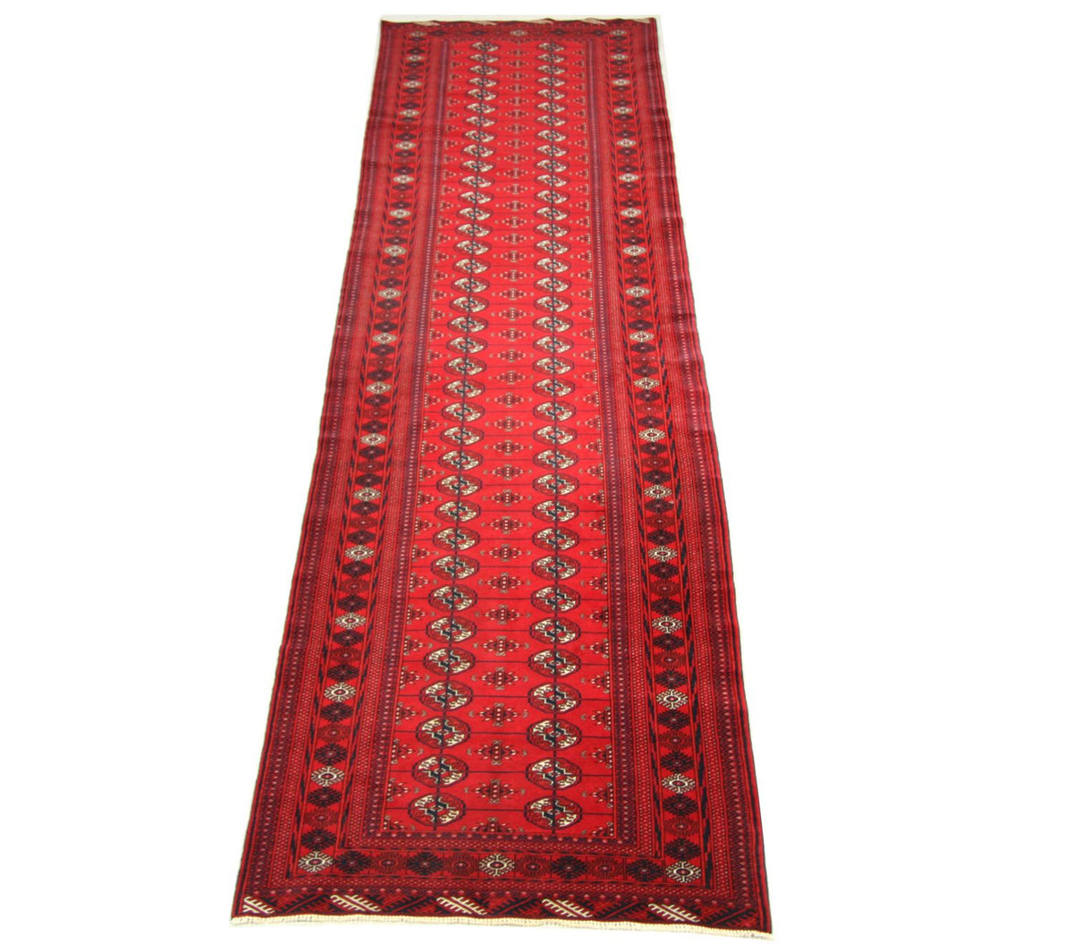 Alfombra de pasillo Alfombra afgana - Bukhara - 352 x 96 cm - rojo