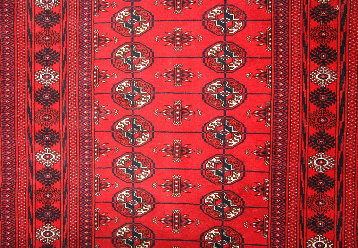 Alfombra de pasillo Alfombra afgana - Bukhara - 352 x 96 cm - rojo
